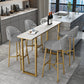 Living Room Bar Table 42-inch Height Stone Top and Metal Base Bistro Table Clearhalo 'Bar Furniture' 'Bar Tables' 'bar_tables' 'furn' 'furn_bar_tables' 'Furniture' 'furniture_bar_tables' 'Kitchen & Dining Furniture' 4440148