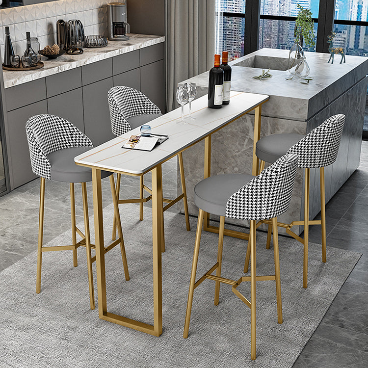 Living Room Bar Table 42-inch Height Stone Top and Metal Base Bistro Table Clearhalo 'Bar Furniture' 'Bar Tables' 'bar_tables' 'furn' 'furn_bar_tables' 'Furniture' 'furniture_bar_tables' 'Kitchen & Dining Furniture' 4440148