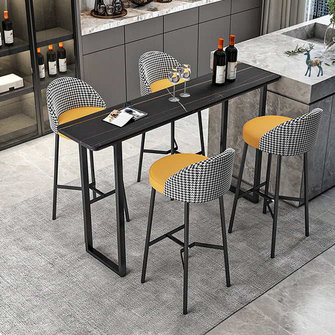 Living Room Bar Table 42-inch Height Stone Top and Metal Base Bistro Table Clearhalo 'Bar Furniture' 'Bar Tables' 'bar_tables' 'furn' 'furn_bar_tables' 'Furniture' 'furniture_bar_tables' 'Kitchen & Dining Furniture' 4440149