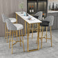 Living Room Bar Table 42-inch Height Stone Top and Metal Base Bistro Table Clearhalo 'Bar Furniture' 'Bar Tables' 'bar_tables' 'furn' 'furn_bar_tables' 'Furniture' 'furniture_bar_tables' 'Kitchen & Dining Furniture' 4440150
