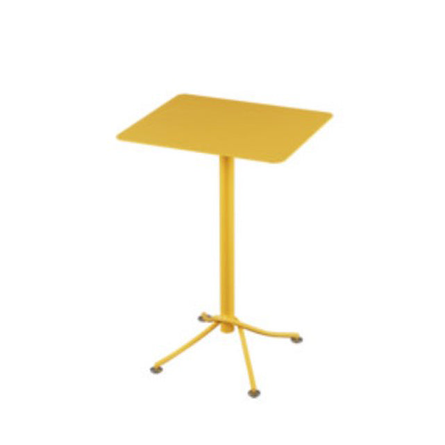 Outdoor Metal Top Counter Table Metal 4 Legs Industrial Style Foldable 42-inch Bar Table Yellow Square Without Chairs Clearhalo 'Bar Furniture' 'Bar Tables' 'bar_tables' 'furn' 'furn_bar_tables' 'Furniture' 'furniture_bar_tables' 'Kitchen & Dining Furniture' 4440161