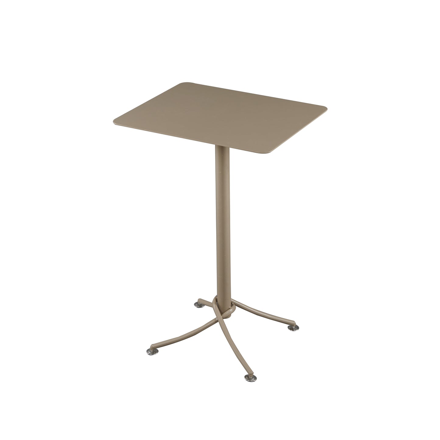 Outdoor Metal Top Counter Table Metal 4 Legs Industrial Style Foldable 42-inch Bar Table Khaki Square Without Chairs Clearhalo 'Bar Furniture' 'Bar Tables' 'bar_tables' 'furn' 'furn_bar_tables' 'Furniture' 'furniture_bar_tables' 'Kitchen & Dining Furniture' 4440165