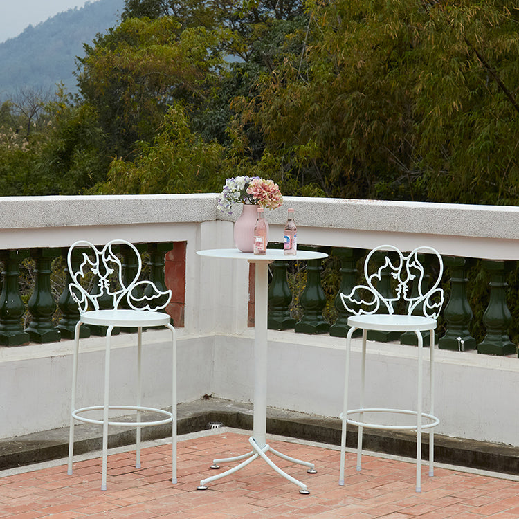 Outdoor Metal Top Counter Table Metal 4 Legs Industrial Style Foldable 42-inch Bar Table Clearhalo 'Bar Furniture' 'Bar Tables' 'bar_tables' 'furn' 'furn_bar_tables' 'Furniture' 'furniture_bar_tables' 'Kitchen & Dining Furniture' 4440166