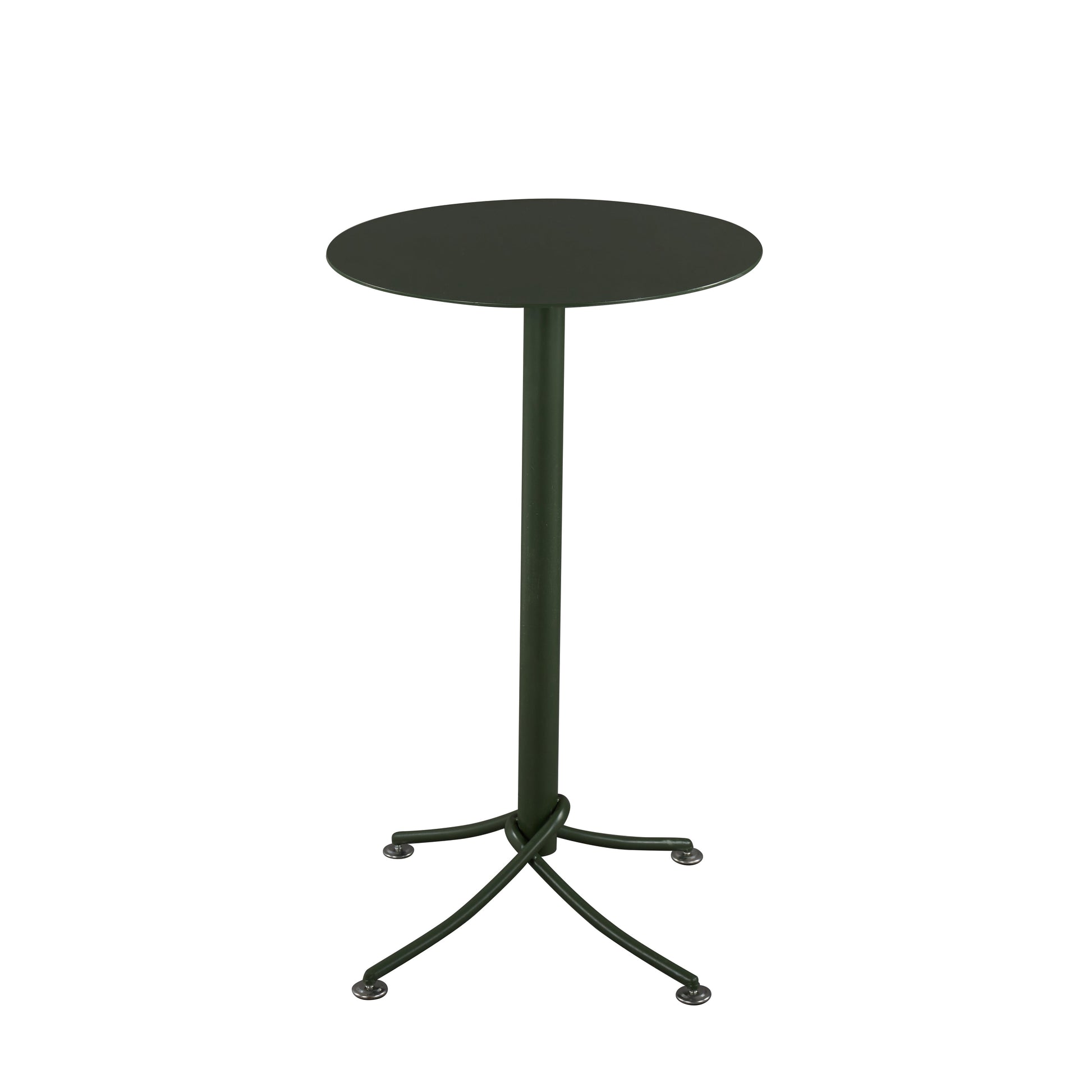 Outdoor Metal Top Counter Table Metal 4 Legs Industrial Style Foldable 42-inch Bar Table Green Round Without Chairs Clearhalo 'Bar Furniture' 'Bar Tables' 'bar_tables' 'furn' 'furn_bar_tables' 'Furniture' 'furniture_bar_tables' 'Kitchen & Dining Furniture' 4440169