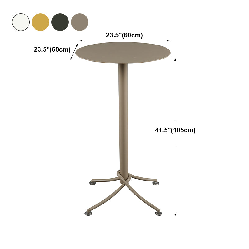 Outdoor Metal Top Counter Table Metal 4 Legs Industrial Style Foldable 42-inch Bar Table Clearhalo 'Bar Furniture' 'Bar Tables' 'bar_tables' 'furn' 'furn_bar_tables' 'Furniture' 'furniture_bar_tables' 'Kitchen & Dining Furniture' 4440177