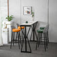 Modern Bar Dining Table Rectangle Bar Height Table with Double Pedestal in Black 70.9"L x 15.7"W x 41.3"H White Without Chairs Clearhalo 'Bar Furniture' 'Bar Tables' 'bar_tables' 'furn' 'furn_bar_tables' 'Furniture' 'furniture_bar_tables' 'Kitchen & Dining Furniture' 4440179