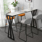 Modern Bar Dining Table Rectangle Bar Height Table with Double Pedestal in Black Clearhalo 'Bar Furniture' 'Bar Tables' 'bar_tables' 'furn' 'furn_bar_tables' 'Furniture' 'furniture_bar_tables' 'Kitchen & Dining Furniture' 4440188
