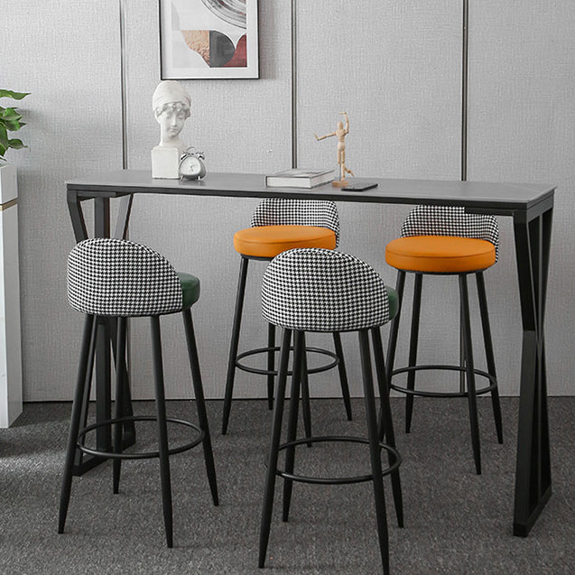 Modern Bar Dining Table Rectangle Bar Height Table with Double Pedestal in Black Clearhalo 'Bar Furniture' 'Bar Tables' 'bar_tables' 'furn' 'furn_bar_tables' 'Furniture' 'furniture_bar_tables' 'Kitchen & Dining Furniture' 4440190