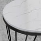 Glam White Faux Marble Pub Bar Table Iron Double Pedestal Bar Dining Table with 4-Shelf Clearhalo 'Bar Furniture' 'Bar Tables' 'bar_tables' 'furn' 'furn_bar_tables' 'Furniture' 'furniture_bar_tables' 'Kitchen & Dining Furniture' 4440244