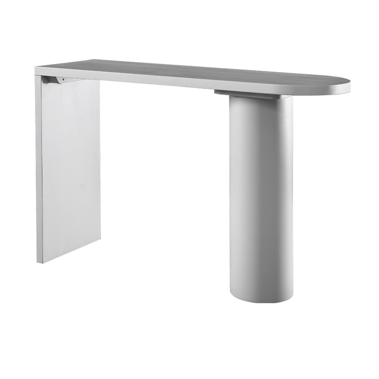 Industrial White Pub Bar Table Wood Double Pedestal Bar Dining Table Fixed Table 47.2"L x 19.7"W x 41.3"H Without Chairs Clearhalo 'Bar Furniture' 'Bar Tables' 'bar_tables' 'furn' 'furn_bar_tables' 'Furniture' 'furniture_bar_tables' 'Kitchen & Dining Furniture' 4440278