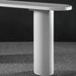 Industrial White Pub Bar Table Wood Double Pedestal Bar Dining Table Fixed Table Clearhalo 'Bar Furniture' 'Bar Tables' 'bar_tables' 'furn' 'furn_bar_tables' 'Furniture' 'furniture_bar_tables' 'Kitchen & Dining Furniture' 4440280