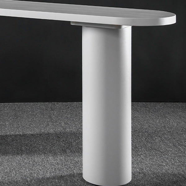 Industrial White Pub Bar Table Wood Double Pedestal Bar Dining Table Fixed Table Clearhalo 'Bar Furniture' 'Bar Tables' 'bar_tables' 'furn' 'furn_bar_tables' 'Furniture' 'furniture_bar_tables' 'Kitchen & Dining Furniture' 4440280