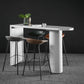 Industrial White Pub Bar Table Wood Double Pedestal Bar Dining Table Fixed Table Clearhalo 'Bar Furniture' 'Bar Tables' 'bar_tables' 'furn' 'furn_bar_tables' 'Furniture' 'furniture_bar_tables' 'Kitchen & Dining Furniture' 4440282