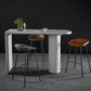 Industrial White Pub Bar Table Wood Double Pedestal Bar Dining Table Fixed Table Clearhalo 'Bar Furniture' 'Bar Tables' 'bar_tables' 'furn' 'furn_bar_tables' 'Furniture' 'furniture_bar_tables' 'Kitchen & Dining Furniture' 4440283