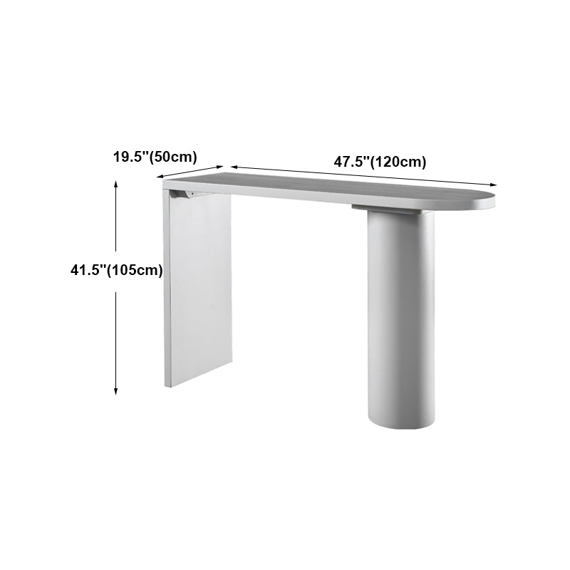 Industrial White Pub Bar Table Wood Double Pedestal Bar Dining Table Fixed Table Clearhalo 'Bar Furniture' 'Bar Tables' 'bar_tables' 'furn' 'furn_bar_tables' 'Furniture' 'furniture_bar_tables' 'Kitchen & Dining Furniture' 4440284