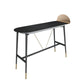 Industrial Style Iron Bar Table Faux Marble Top 41.3"H Bistro Table with Footrest Black Black Clearhalo 'Bar Furniture' 'Bar Tables' 'bar_tables' 'furn' 'furn_bar_tables' 'Furniture' 'furniture_bar_tables' 'Kitchen & Dining Furniture' 4440290