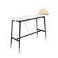 Industrial Style Iron Bar Table Faux Marble Top 41.3"H Bistro Table with Footrest Black White Clearhalo 'Bar Furniture' 'Bar Tables' 'bar_tables' 'furn' 'furn_bar_tables' 'Furniture' 'furniture_bar_tables' 'Kitchen & Dining Furniture' 4440292