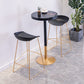 Industrial Style Black Iron Bar Table Wood Round Top Bistro Table with Pedestal Clearhalo 'Bar Furniture' 'Bar Tables' 'bar_tables' 'furn' 'furn_bar_tables' 'Furniture' 'furniture_bar_tables' 'Kitchen & Dining Furniture' 4440326