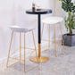 Industrial Style Black Iron Bar Table Wood Round Top Bistro Table with Pedestal Clearhalo 'Bar Furniture' 'Bar Tables' 'bar_tables' 'furn' 'furn_bar_tables' 'Furniture' 'furniture_bar_tables' 'Kitchen & Dining Furniture' 4440333