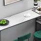 Industrial Style Iron Bar Table Faux Marble White Top 41.3"H Bistro Table with Storage Clearhalo 'Bar Furniture' 'Bar Tables' 'bar_tables' 'furn' 'furn_bar_tables' 'Furniture' 'furniture_bar_tables' 'Kitchen & Dining Furniture' 4440346
