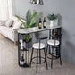 Industrial Style Iron Bar Table Faux Marble White Top 41.3"H Bistro Table with Storage Clearhalo 'Bar Furniture' 'Bar Tables' 'bar_tables' 'furn' 'furn_bar_tables' 'Furniture' 'furniture_bar_tables' 'Kitchen & Dining Furniture' 4440347
