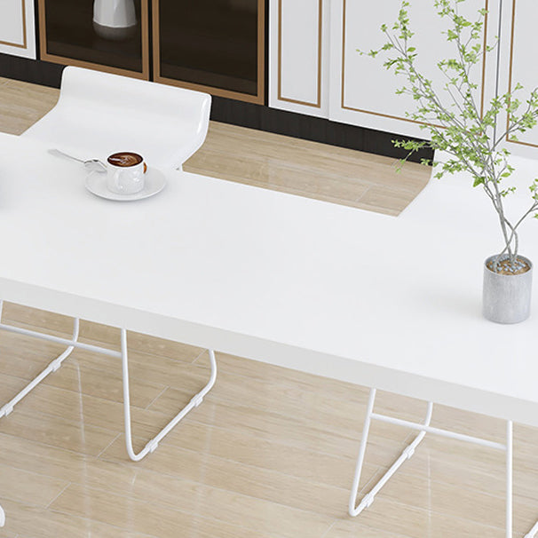 Industrial Style White Bar Table Wood Specialty Top Bistro Table for Living Room Clearhalo 'Bar Furniture' 'Bar Tables' 'bar_tables' 'furn' 'furn_bar_tables' 'Furniture' 'furniture_bar_tables' 'Kitchen & Dining Furniture' 4440365