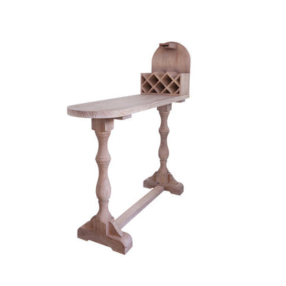 Industrial Style Bar Table Wood Specialty Top 41.3"H Bistro Table with Wine Rack Without Chairs Clearhalo 'Bar Furniture' 'Bar Tables' 'bar_tables' 'furn' 'furn_bar_tables' 'Furniture' 'furniture_bar_tables' 'Kitchen & Dining Furniture' 4440379