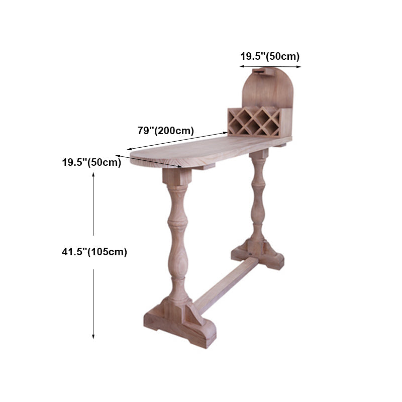 Industrial Style Bar Table Wood Specialty Top 41.3"H Bistro Table with Wine Rack Clearhalo 'Bar Furniture' 'Bar Tables' 'bar_tables' 'furn' 'furn_bar_tables' 'Furniture' 'furniture_bar_tables' 'Kitchen & Dining Furniture' 4440387