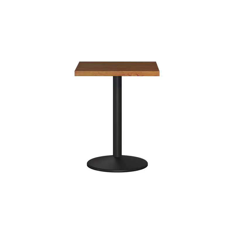 Industrial Style Black Iron Bar Table Wood Brown Top Bistro Table with Pedestal Without Chairs Clearhalo 'Bar Furniture' 'Bar Tables' 'bar_tables' 'furn' 'furn_bar_tables' 'Furniture' 'furniture_bar_tables' 'Kitchen & Dining Furniture' 4440389