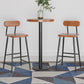 Industrial Style Black Iron Bar Table Wood Brown Top Bistro Table with Pedestal Clearhalo 'Bar Furniture' 'Bar Tables' 'bar_tables' 'furn' 'furn_bar_tables' 'Furniture' 'furniture_bar_tables' 'Kitchen & Dining Furniture' 4440398