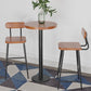 Industrial Style Black Iron Bar Table Wood Brown Top Bistro Table with Pedestal Clearhalo 'Bar Furniture' 'Bar Tables' 'bar_tables' 'furn' 'furn_bar_tables' 'Furniture' 'furniture_bar_tables' 'Kitchen & Dining Furniture' 4440399