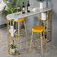 Industrial Iron Bar Table Faux Marble White Specialty Top 41.3"H Bistro Table 70.9"L x 15.7"W x 41.3"H Gold Without Chairs Clearhalo 'Bar Furniture' 'Bar Tables' 'bar_tables' 'furn' 'furn_bar_tables' 'Furniture' 'furniture_bar_tables' 'Kitchen & Dining Furniture' 4440407