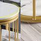Industrial Style Iron Bar Table Faux Marble White Top 41.3"H Bistro Table Clearhalo 'Bar Furniture' 'Bar Tables' 'bar_tables' 'furn' 'furn_bar_tables' 'Furniture' 'furniture_bar_tables' 'Kitchen & Dining Furniture' 4440480