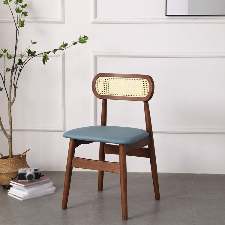 Modern Solid Rubberwood Dining Chair Open Back Kitchen Dining Chairs Clearhalo ' kitchen&dining_furn' 'Dining Chairs' 'Dining Tables & Seating' 'dining_chair' 'furn' 'furn_dining_chair' 'Furniture' 'furniture_dining_chair' 'Kitchen & Dining Furniture' 'kitchen' 4440524