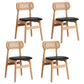 Modern Solid Rubberwood Dining Chair Open Back Kitchen Dining Chairs Black 4 Piece Set Clearhalo ' kitchen&dining_furn' 'Dining Chairs' 'Dining Tables & Seating' 'dining_chair' 'furn' 'furn_dining_chair' 'Furniture' 'furniture_dining_chair' 'Kitchen & Dining Furniture' 'kitchen' 4440525