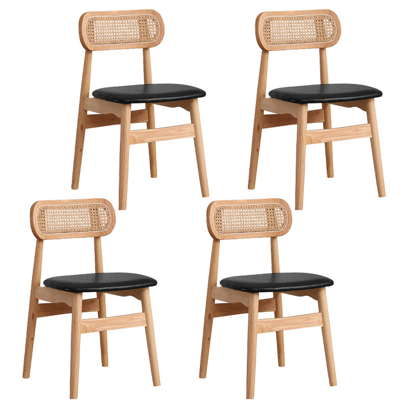 Modern Solid Rubberwood Dining Chair Open Back Kitchen Dining Chairs Black 4 Piece Set Clearhalo ' kitchen&dining_furn' 'Dining Chairs' 'Dining Tables & Seating' 'dining_chair' 'furn' 'furn_dining_chair' 'Furniture' 'furniture_dining_chair' 'Kitchen & Dining Furniture' 'kitchen' 4440525
