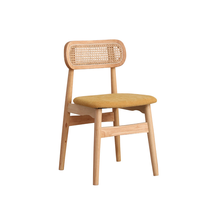 Modern Solid Rubberwood Dining Chair Open Back Kitchen Dining Chairs Yellow 1 Piece Clearhalo ' kitchen&dining_furn' 'Dining Chairs' 'Dining Tables & Seating' 'dining_chair' 'furn' 'furn_dining_chair' 'Furniture' 'furniture_dining_chair' 'Kitchen & Dining Furniture' 'kitchen' 4440533