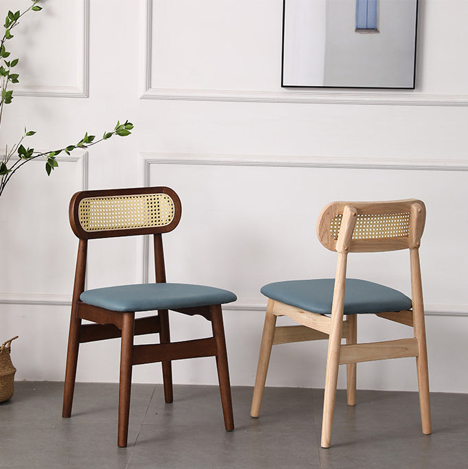 Modern Solid Rubberwood Dining Chair Open Back Kitchen Dining Chairs Clearhalo ' kitchen&dining_furn' 'Dining Chairs' 'Dining Tables & Seating' 'dining_chair' 'furn' 'furn_dining_chair' 'Furniture' 'furniture_dining_chair' 'Kitchen & Dining Furniture' 'kitchen' 4440541