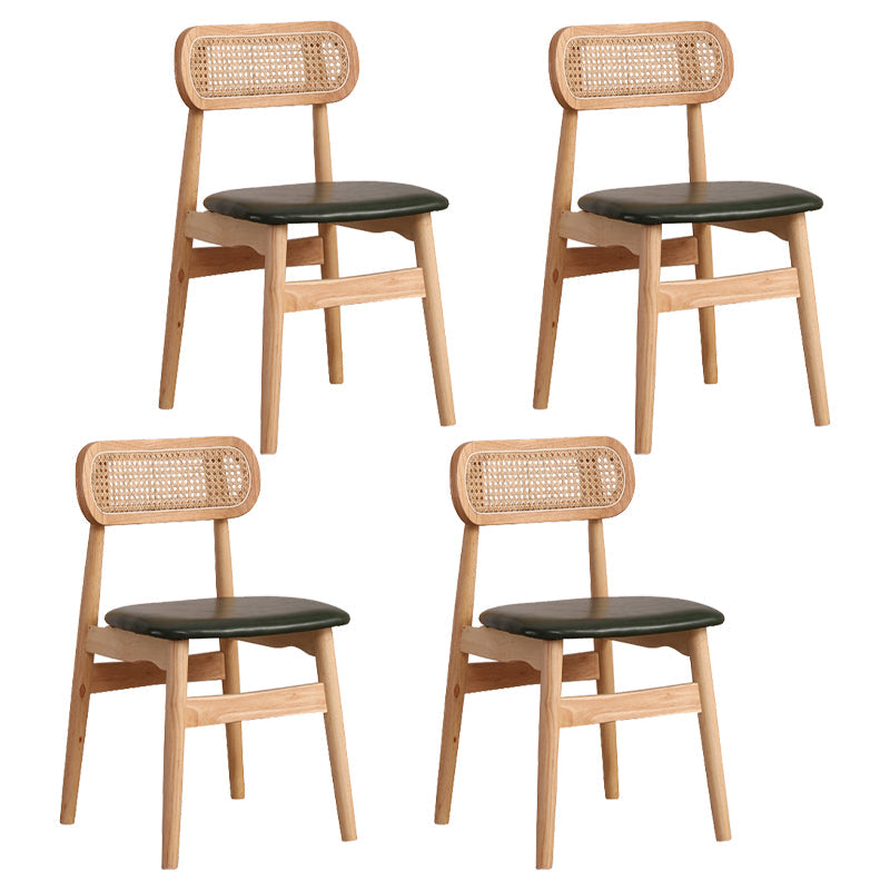 Modern Solid Rubberwood Dining Chair Open Back Kitchen Dining Chairs Green 4 Piece Set Clearhalo ' kitchen&dining_furn' 'Dining Chairs' 'Dining Tables & Seating' 'dining_chair' 'furn' 'furn_dining_chair' 'Furniture' 'furniture_dining_chair' 'Kitchen & Dining Furniture' 'kitchen' 4440548