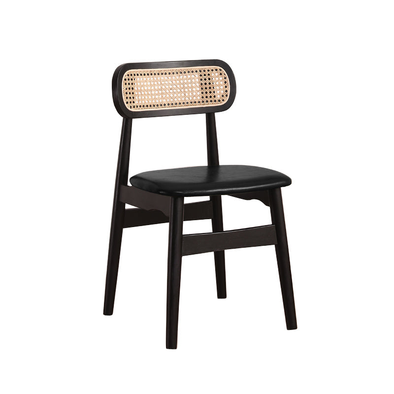 Modern Solid Rubberwood Dining Chair Open Back Kitchen Dining Chairs Gloss Black 1 Piece Clearhalo ' kitchen&dining_furn' 'Dining Chairs' 'Dining Tables & Seating' 'dining_chair' 'furn' 'furn_dining_chair' 'Furniture' 'furniture_dining_chair' 'Kitchen & Dining Furniture' 'kitchen' 4440549