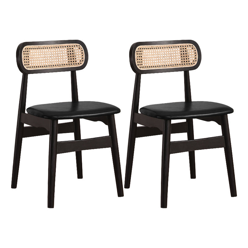 Modern Solid Rubberwood Dining Chair Open Back Kitchen Dining Chairs Gloss Black 2 Piece Set Clearhalo ' kitchen&dining_furn' 'Dining Chairs' 'Dining Tables & Seating' 'dining_chair' 'furn' 'furn_dining_chair' 'Furniture' 'furniture_dining_chair' 'Kitchen & Dining Furniture' 'kitchen' 4440550