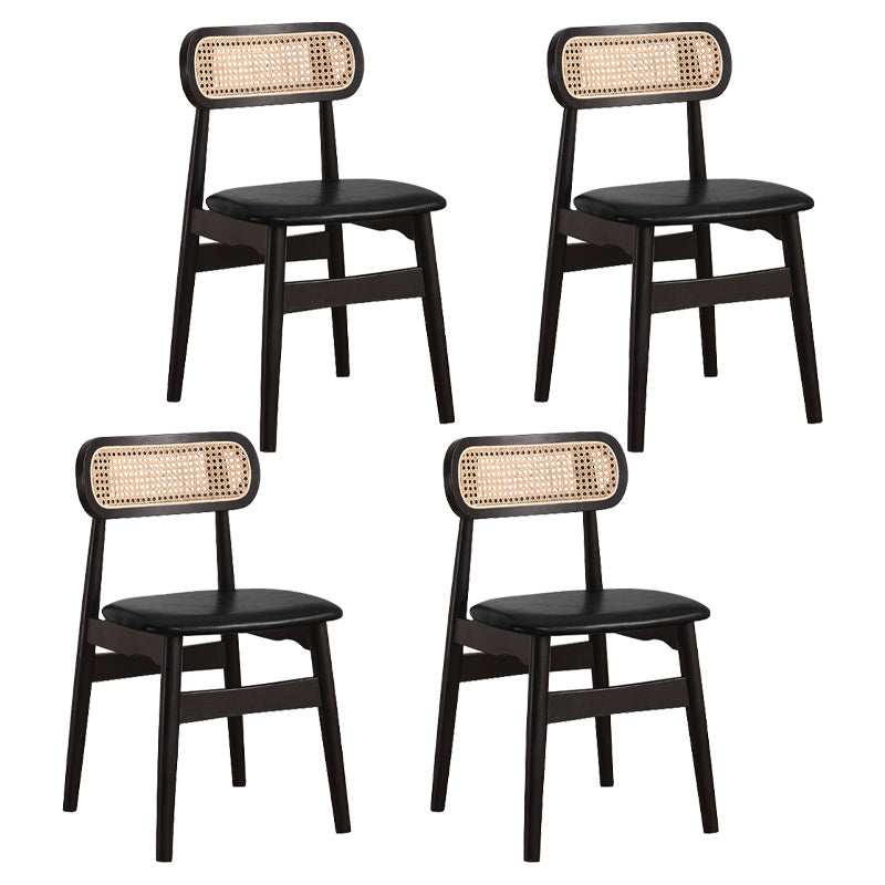 Modern Solid Rubberwood Dining Chair Open Back Kitchen Dining Chairs Gloss Black 4 Piece Set Clearhalo ' kitchen&dining_furn' 'Dining Chairs' 'Dining Tables & Seating' 'dining_chair' 'furn' 'furn_dining_chair' 'Furniture' 'furniture_dining_chair' 'Kitchen & Dining Furniture' 'kitchen' 4440551