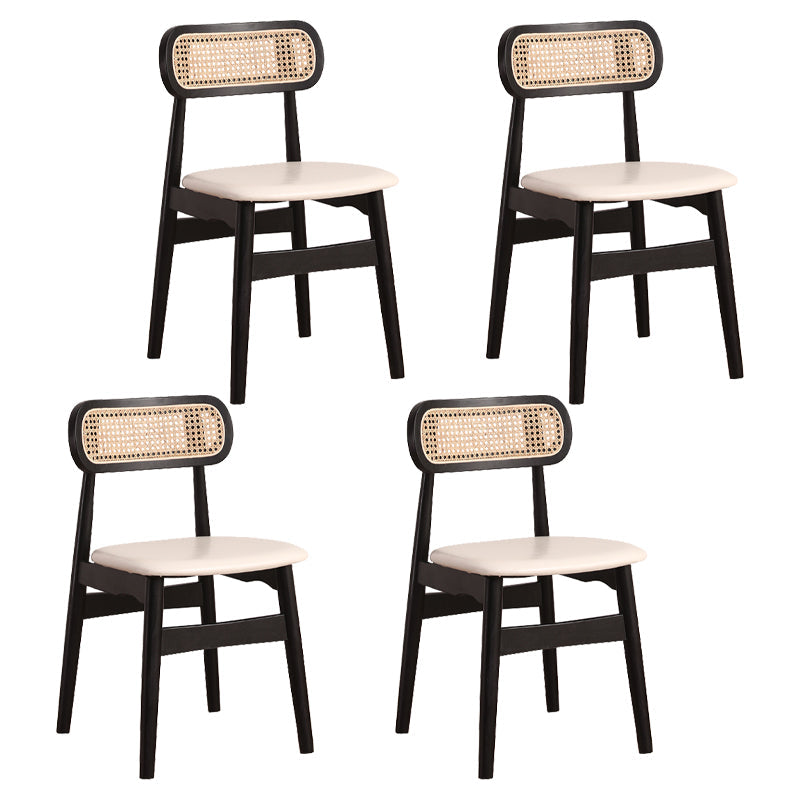 Modern Solid Rubberwood Dining Chair Open Back Kitchen Dining Chairs Beige 4 Piece Set Clearhalo ' kitchen&dining_furn' 'Dining Chairs' 'Dining Tables & Seating' 'dining_chair' 'furn' 'furn_dining_chair' 'Furniture' 'furniture_dining_chair' 'Kitchen & Dining Furniture' 'kitchen' 4440554