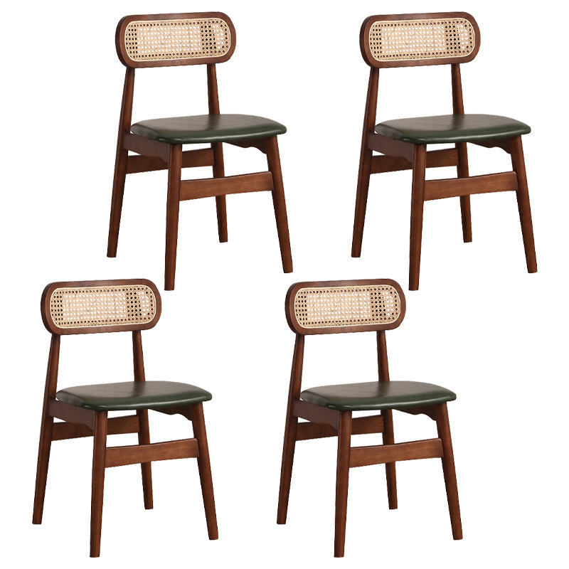Modern Solid Rubberwood Dining Chair Open Back Kitchen Dining Chairs Dark Green 4 Piece Set Clearhalo ' kitchen&dining_furn' 'Dining Chairs' 'Dining Tables & Seating' 'dining_chair' 'furn' 'furn_dining_chair' 'Furniture' 'furniture_dining_chair' 'Kitchen & Dining Furniture' 'kitchen' 4440557