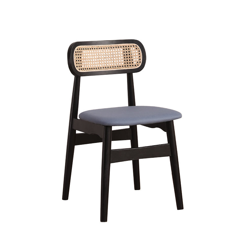 Modern Solid Rubberwood Dining Chair Open Back Kitchen Dining Chairs Blue-Black 1 Piece Clearhalo ' kitchen&dining_furn' 'Dining Chairs' 'Dining Tables & Seating' 'dining_chair' 'furn' 'furn_dining_chair' 'Furniture' 'furniture_dining_chair' 'Kitchen & Dining Furniture' 'kitchen' 4440558