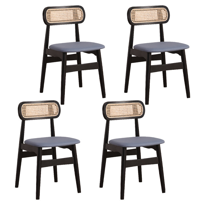Modern Solid Rubberwood Dining Chair Open Back Kitchen Dining Chairs Blue-Black 4 Piece Set Clearhalo ' kitchen&dining_furn' 'Dining Chairs' 'Dining Tables & Seating' 'dining_chair' 'furn' 'furn_dining_chair' 'Furniture' 'furniture_dining_chair' 'Kitchen & Dining Furniture' 'kitchen' 4440560