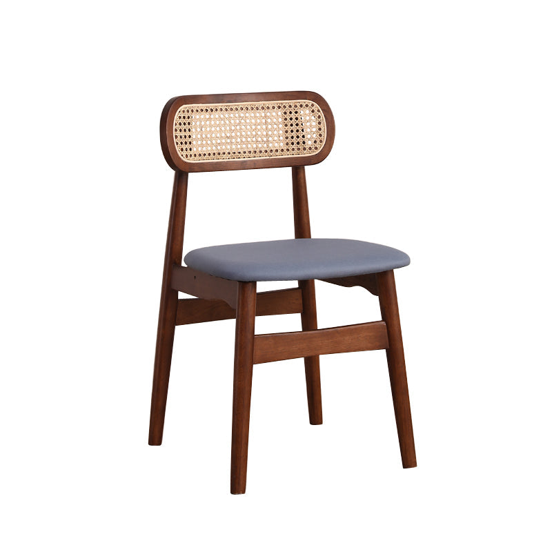 Modern Solid Rubberwood Dining Chair Open Back Kitchen Dining Chairs Blue-Brown 1 Piece Clearhalo ' kitchen&dining_furn' 'Dining Chairs' 'Dining Tables & Seating' 'dining_chair' 'furn' 'furn_dining_chair' 'Furniture' 'furniture_dining_chair' 'Kitchen & Dining Furniture' 'kitchen' 4440564