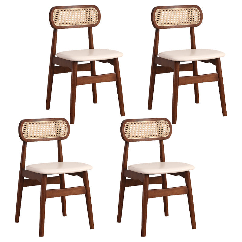 Modern Solid Rubberwood Dining Chair Open Back Kitchen Dining Chairs Dark Beige 4 Piece Set Clearhalo ' kitchen&dining_furn' 'Dining Chairs' 'Dining Tables & Seating' 'dining_chair' 'furn' 'furn_dining_chair' 'Furniture' 'furniture_dining_chair' 'Kitchen & Dining Furniture' 'kitchen' 4440569