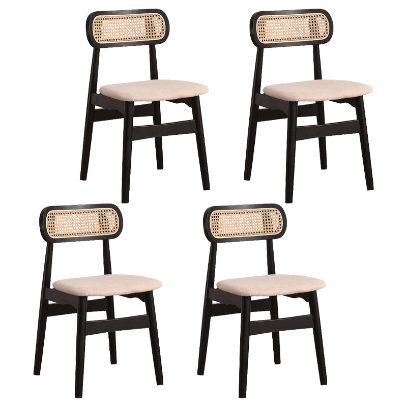 Modern Solid Rubberwood Dining Chair Open Back Kitchen Dining Chairs Light Beige 4 Piece Set Clearhalo ' kitchen&dining_furn' 'Dining Chairs' 'Dining Tables & Seating' 'dining_chair' 'furn' 'furn_dining_chair' 'Furniture' 'furniture_dining_chair' 'Kitchen & Dining Furniture' 'kitchen' 4440572