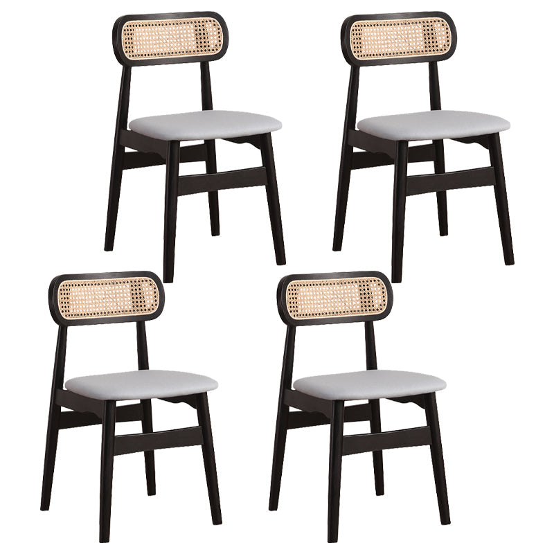 Modern Solid Rubberwood Dining Chair Open Back Kitchen Dining Chairs Light Blue-Black 4 Piece Set Clearhalo ' kitchen&dining_furn' 'Dining Chairs' 'Dining Tables & Seating' 'dining_chair' 'furn' 'furn_dining_chair' 'Furniture' 'furniture_dining_chair' 'Kitchen & Dining Furniture' 'kitchen' 4440575